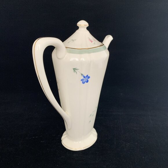 Frederik Lunning E Challinor Porcelain Coffee Pot w/ Lid 7.5" Floral Design Vtg - Picture 3 of 12